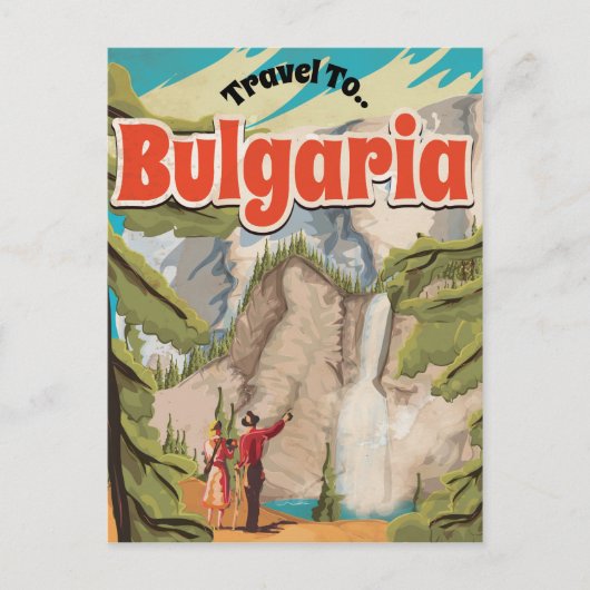 Bulgarien Vintage Travel Poster Postkarte (Vorderseite)