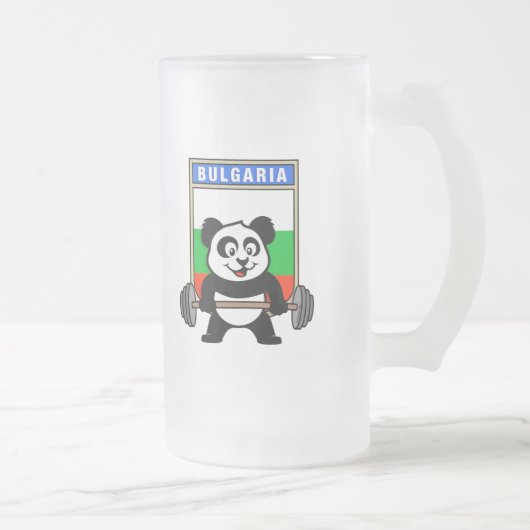 Bulgarien Weightlift Panda Mattglas Bierglas (Rechts)