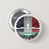 Bulgarisch-Französisch-Tree-Roots-Flag Button (Vorne & Hinten)