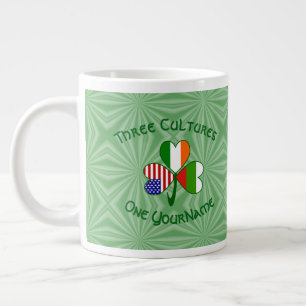 Bulgarisch Irisch Amerikanische Flagge Shamrock Pe Jumbo-Tasse