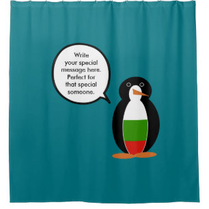 Bulgarisch sprechende Ms. Penguin personalisiert Duschvorhang