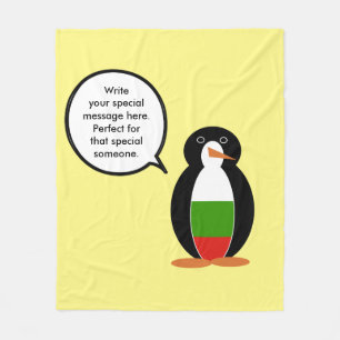 Bulgarisch sprechende Ms. Penguin personalisiert Fleecedecke