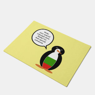 Bulgarisch sprechende Ms. Penguin personalisiert Fußmatte