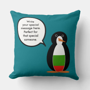 Bulgarisch sprechende Ms. Penguin Personalisiert Kissen