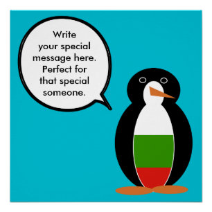 Bulgarisch sprechende Ms. Penguin Personalisiert Poster