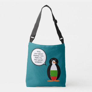 Bulgarisch sprechende Ms. Penguin personalisiert Tragetaschen Mit Langen Trägern