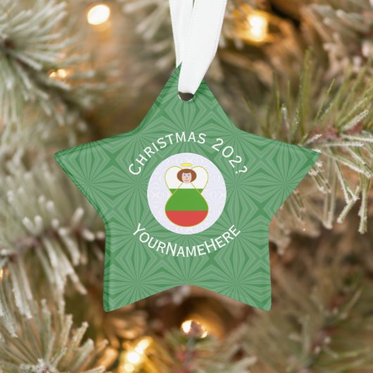 Bulgarische Engel-Weihnachtsfahne Personalisiert Ornament (Baum)