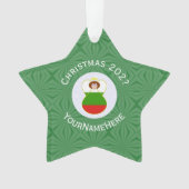 Bulgarische Engel-Weihnachtsfahne Personalisiert Ornament (Vorderseite)