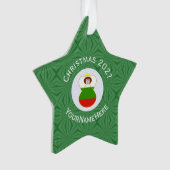 Bulgarische Engel-Weihnachtsfahne Personalisiert Ornament (Vorderseite)