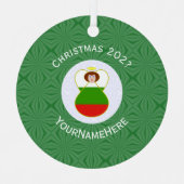 Bulgarische Engel-Weihnachtsfahne Personalisiert Ornament Aus Metall (Vorderseite)