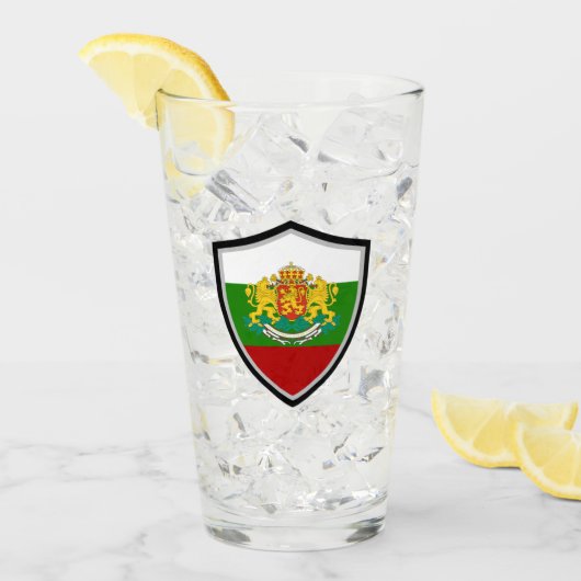 Bulgarische Fahnenwappen Glas (Vorderseite Ice)