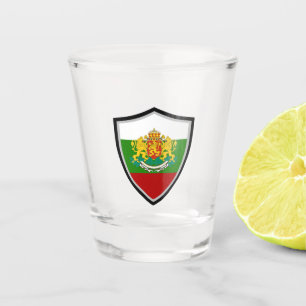Bulgarische Fahnenwappen Schnapsglas