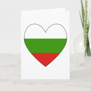 Bulgarische Flagge Herz Valentinstag Feiertagskarte