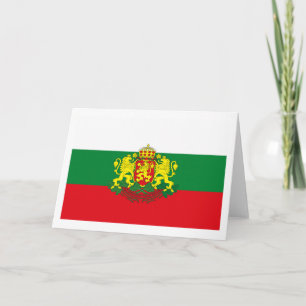 Bulgarische Flagge mit COA-Grußkarte Karte