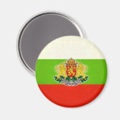Bulgarische Flagge mit Wappen Magnet (Vorderseite/Rückseite)