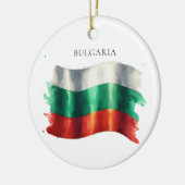 Bulgarische Flagge - Nationalismus mit Wasserfarbe Keramik Ornament (Links)