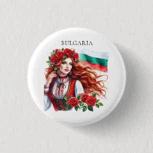 Bulgarische Flagge Tradition Folklore Frauen Rote  Button