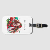 Bulgarische Flagge Tradition Folklore Frauen Rote Gepäckanhänger (Vorderseite (Horizontal))