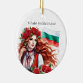 Bulgarische Flagge Tradition Folklore Frauen Rote Keramik Ornament (Rechts)
