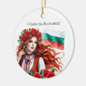 Bulgarische Flagge Tradition Folklore Frauen Rote Keramik Ornament (Links)