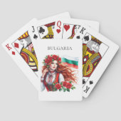 Bulgarische Flagge Tradition Folklore Frauen Rote Spielkarten (Rückseite)