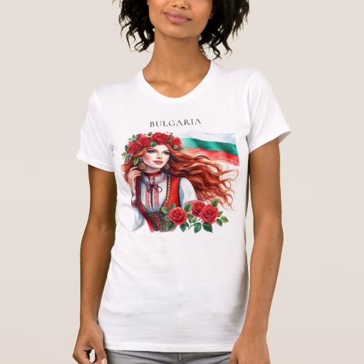 Bulgarische Flagge Tradition Folklore Frauen Rote T-Shirt (Vorderseite)
