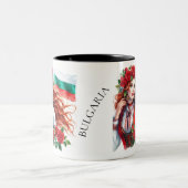 Bulgarische Flagge Tradition Folklore Frauen Rote Zweifarbige Tasse (Mittel)