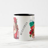 Bulgarische Flagge Tradition Folklore Frauen Rote Zweifarbige Tasse (Mittel)