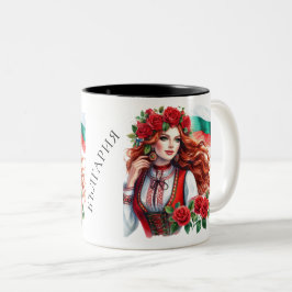 Bulgarische Flagge Tradition Folklore Frauen Rote  Zweifarbige Tasse