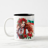 Bulgarische Flagge Tradition Folklore Frauen Rote Zweifarbige Tasse (Links)