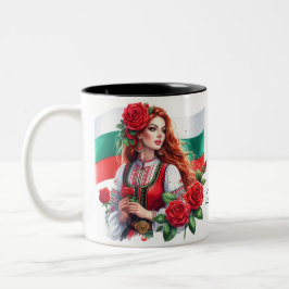 Bulgarische Flagge Tradition Folklore Frauen Rote  Zweifarbige Tasse