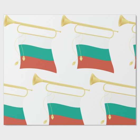 Bulgarische Flagge und Bugle Geschenkpapier (Flach)