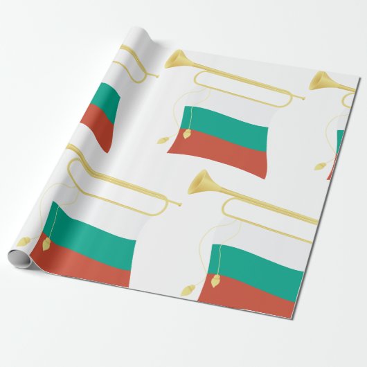 Bulgarische Flagge und Bugle Geschenkpapier (Ungerollt)