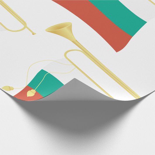 Bulgarische Flagge und Bugle Geschenkpapier