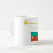 Bulgarische Flagge und Bugle Kaffeetasse (Vorderseite Links)