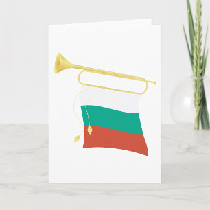 Bulgarische Flagge und Bugle Karte