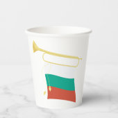Bulgarische Flagge und Bugle Pappbecher (Vorderseite)