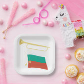 Bulgarische Flagge und Bugle Pappteller (Party)