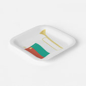 Bulgarische Flagge und Bugle Pappteller (Gewinkelt)