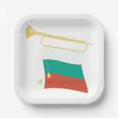 Bulgarische Flagge und Bugle Pappteller (Vorderseite)