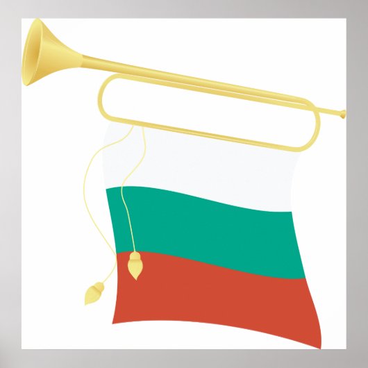 Bulgarische Flagge und Bugle Poster (Vorne)