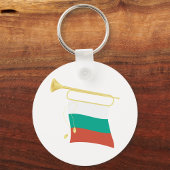 Bulgarische Flagge und Bugle Schlüsselanhänger