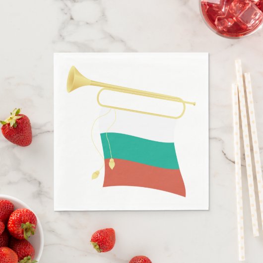 Bulgarische Flagge und Bugle Serviette (Beispiel)