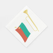 Bulgarische Flagge und Bugle Serviette (Ecke)