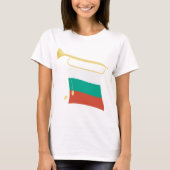 Bulgarische Flagge und Bugle T-Shirt (Vorderseite)