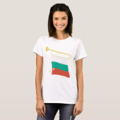 Bulgarische Flagge und Bugle T-Shirt (Vorne ganz)