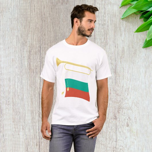 Bulgarische Flagge und Bugle T-Shirt