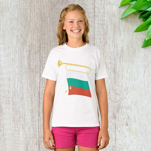 Bulgarische Flagge und Bugle T-Shirt