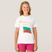 Bulgarische Flagge und Bugle T-Shirt (Vorne ganz)
