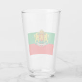 Bulgarische Flagge+Wappen  Glas (Rückseite)